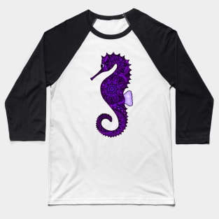 Seahorse (purple) Baseball T-Shirt